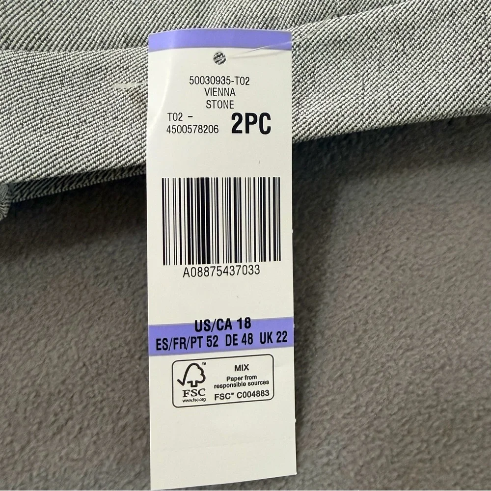 LeSuit Women’s Vienna Stone/Gray Textured Pants Suit Jacket- 18-Classic/ NWT - Picture 4 of 13